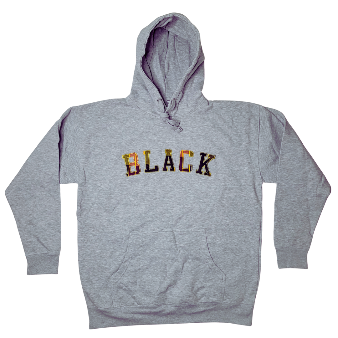Samples: Adult Hoodies, Various Kente Prints - BLACK - No Kente Hoodie