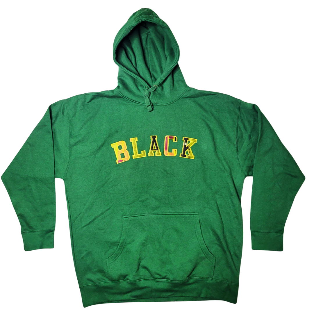 Samples: Adult Hoodies, Various Kente Prints - BLACK - No Kente Hoodie