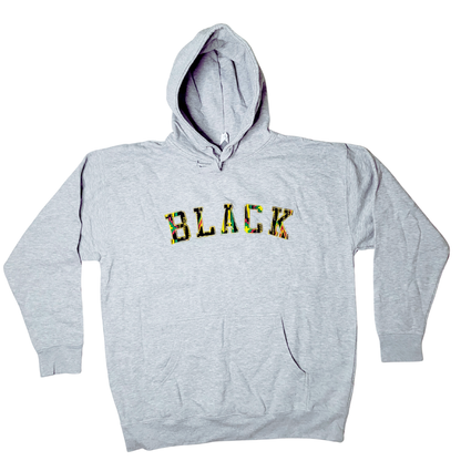 Samples: Adult Hoodies, Various Kente Prints - BLACK - No Kente Hoodie