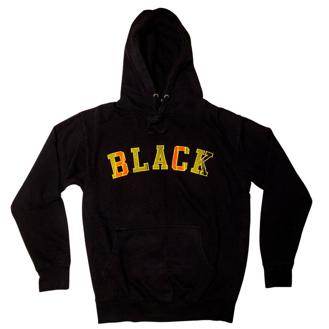 Samples: Adult Hoodies, Various Kente Prints - BLACK - No Kente Hoodie