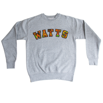 Adult Crewneck Sweatshirt, Classic Kente Print: Large Print - Watts