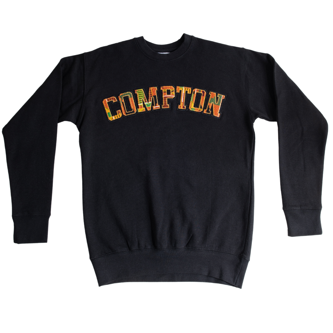 Adult Crewneck Sweatshirt, Classic Kente Print: Large Print - Compton