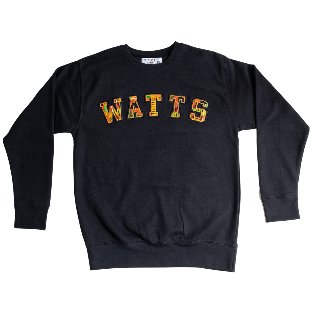 Adult Crewneck Sweatshirt, Classic Kente Print: Large Print - Watts