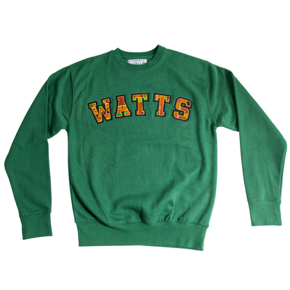Adult Crewneck Sweatshirt, Classic Kente Print: Large Print - Watts